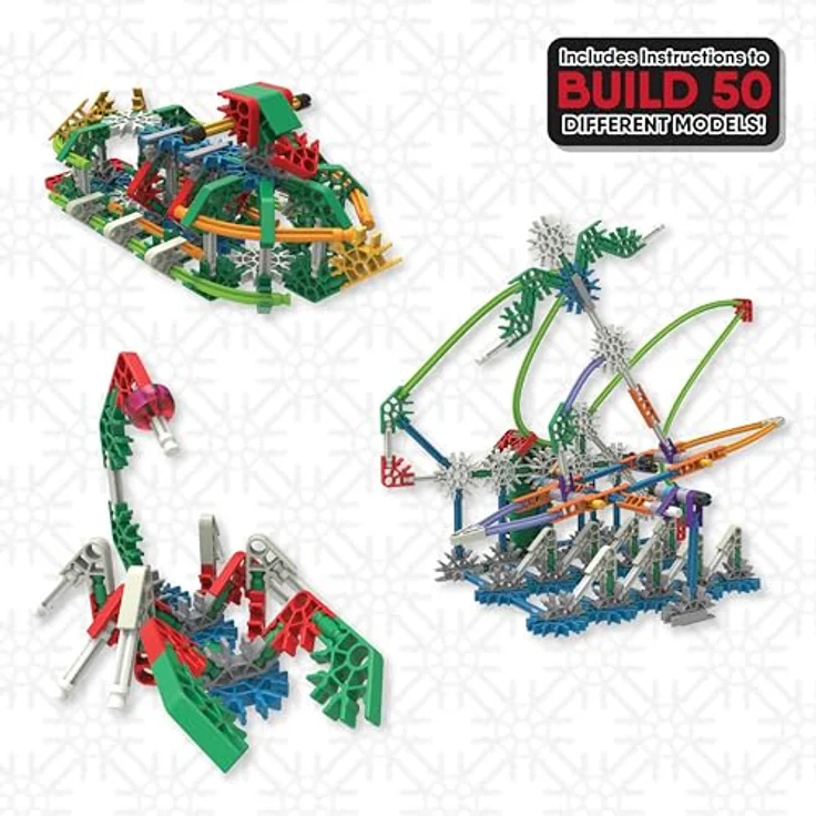 K'Nex Imagine Power and Play Motorisiertes Bauset, 529-teiliges STEM-Lernset für Kinder, mit beweglichen Modellen und Motor, Bauanleitungen für 50 Modelle – Bild 3