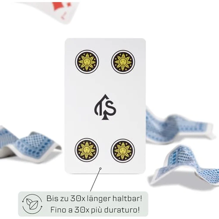 TS Spielkarten Napoletane Spielkarten 100% Kunststoff, wasserfest und handgezeichnet, 40 Karten für Scopa und Briscola, neue Farbqualität – Bild 4