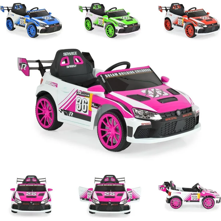 Moni Kinder Elektroauto Drift mit Fernbedienung, 4 Motoren, Drift-Funktion, MP3-Anschluss, Sicherheitsgurt, pink