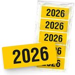 itenga 50x Jahresetiketten Ordner Inhaltsschild Jahreszahl I Aufkleber für Akten selbstklebend aus Haftpapier Rechteckig 6x2,5cm (gelb)