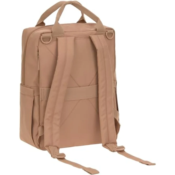 LÄSSIG Vividal Backpack, Baby Wickelrucksack mit Wickelunterlage, Kinderwagenbefestigung, Flaschenhalter, nachhaltig produziert, almond – Bild 5