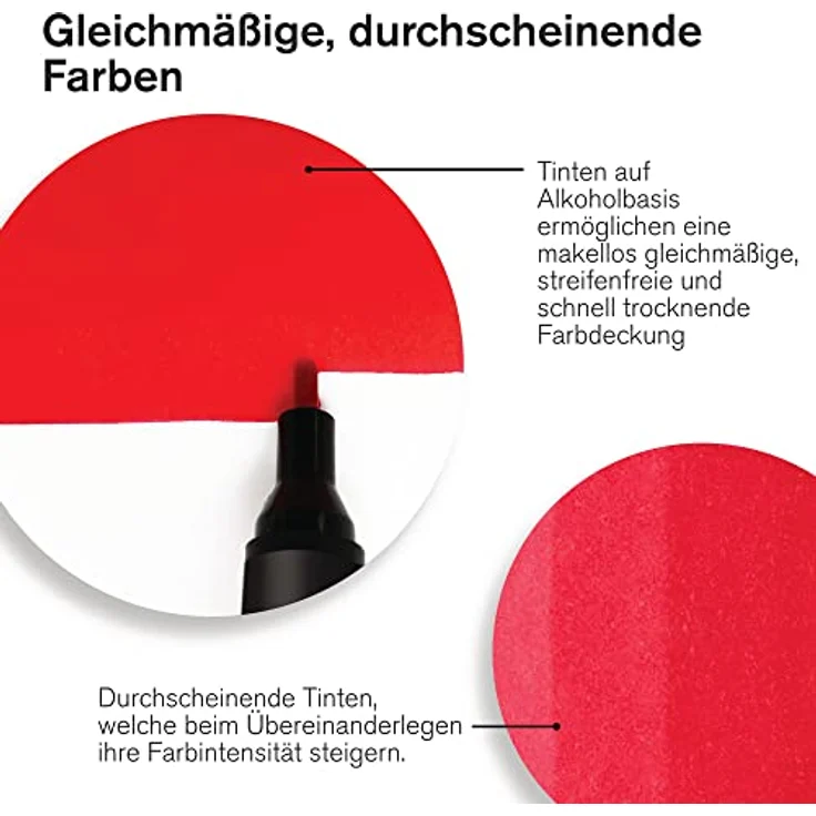 Winsor & Newton ProMarker 0290115, Professioneller Layoutmarker mit 2 Spitzen, fein und breit, Set Hauttöne 2, 6 Farben für Zeichnungen und Design – Bild 4