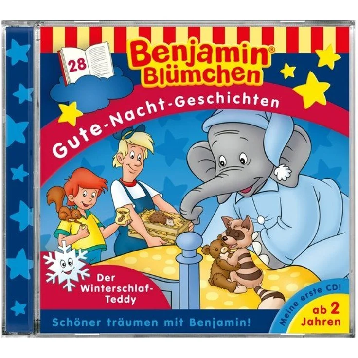 Kiddinx Hörspiel-CD Benjamin Blümchen Gute-Nacht-Geschichten - Der Winterschlaf-Teddy, Schlaflieder und spannende Geschichten – Bild 1