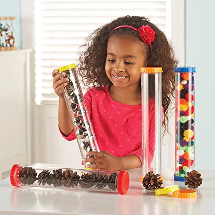 Learning Resources Primary Science Entdecker-Röhren, Experimentierkasten mit 4 transparenten Röhren und ventilierten Deckeln für olfaktorisches Entdecken – Bild 3