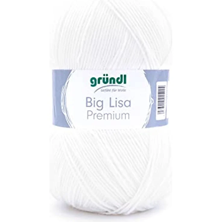 Gründl Big Lisa Premium (Strick- & Häkelgarn mit wollartigem Charakter aus 100% Polyacryl, 250 g / 665 m, Nadelstärke: 3,5-4,5, 1 x 250 g), weiß - Preisvergleich – Bild 1