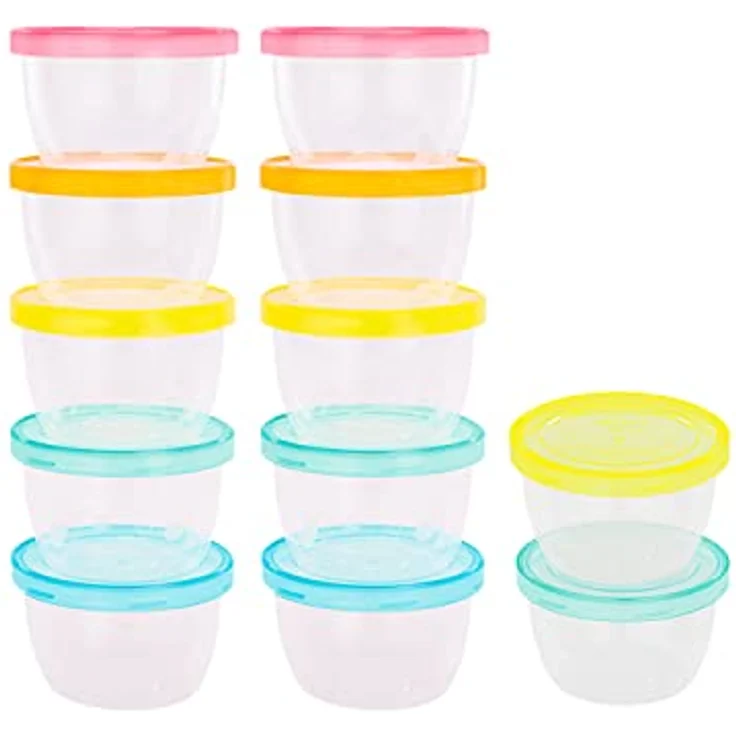 Badabulle Badabowls Aufbewahrungsbehälter für Babybrei - 12er Set, 250ml Füllmenge, auslaufsicher – Bild 1