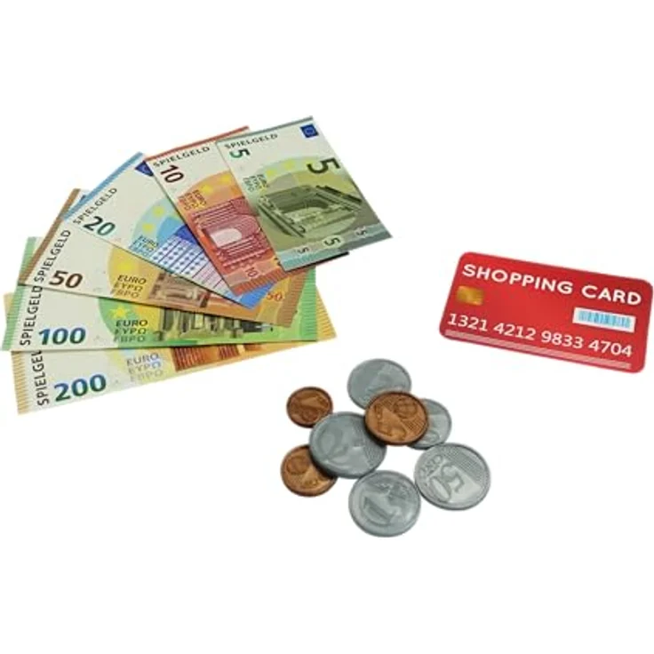 Tanner - Der kleine Kaufmann DEKO – Scannerkasse mit Scan- und Sprachfunktion, interaktiv, inklusive Spielgeld, Kunststoff, 27 x 17 x 22 cm – Bild 5