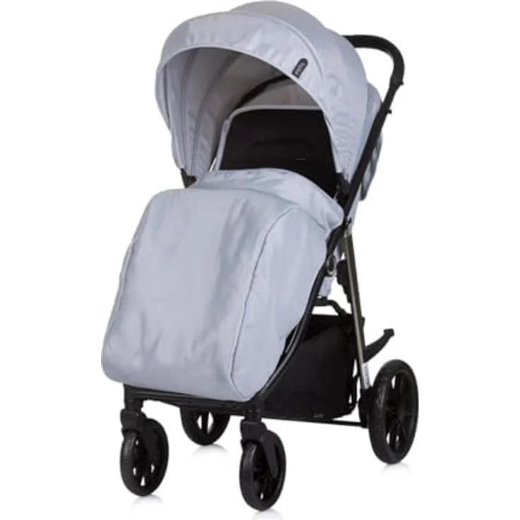 Chipolino Kinderwagen Buggy Insta, klappbar, 3-fach verstellbare Rückenlehne, große Sonnenblende, 5-Punkt-Sicherheitsgurt, Aluminiumrahmen, geeignet ab Geburt bis 4 Jahre, Fußabdeckung, Federung, großer Aufbewahrungskorb – Bild 3