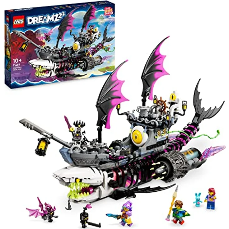 LEGO 71469 DREAMZzz Albtraum-Haischiff, Baue 2 Arten des Piraten-Boot-Spielzeuges, Modellbausatz mit 4 Minifiguren, Spielzeug für Kinder, Mädchen, Jungen, basierend auf der TV-Show – Bild 1