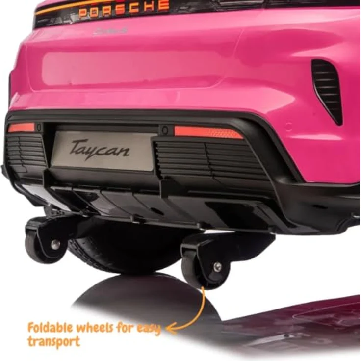Porsche Taycan Turbo S Elektro Kinderauto 24V, 2 Sitzer für 2 bis 6 Jahre, rosa, mit MP3-Player und Fernbedienung – Bild 7