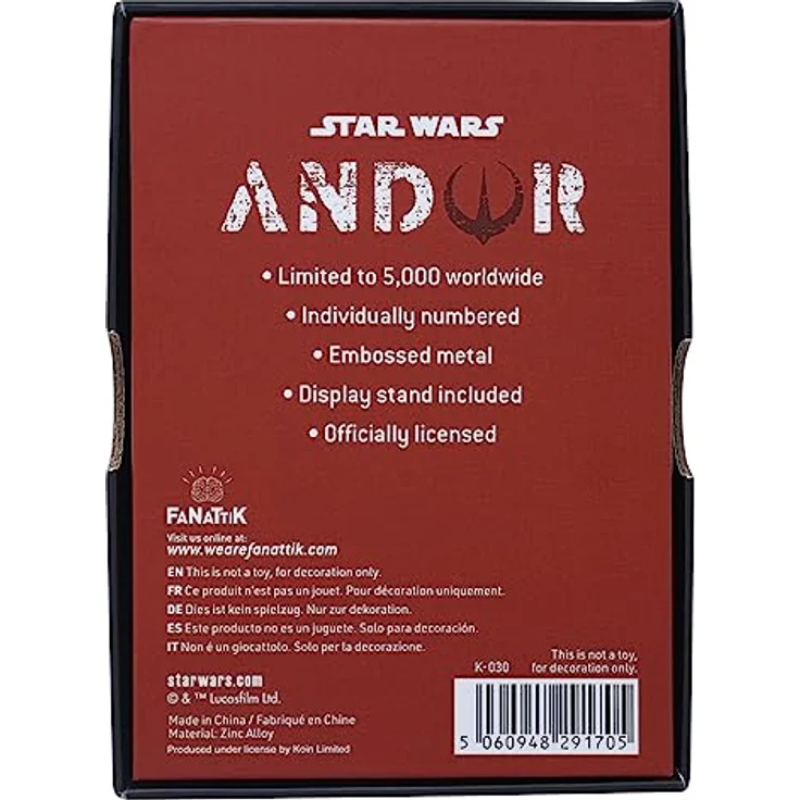 Fanattik STAR WARS - Andor - Lingot Edition Limitée, offizieller Metallbarren auf 5000 Stück limitiert, inkl. Ständer - Sammelfiguren – Bild 2