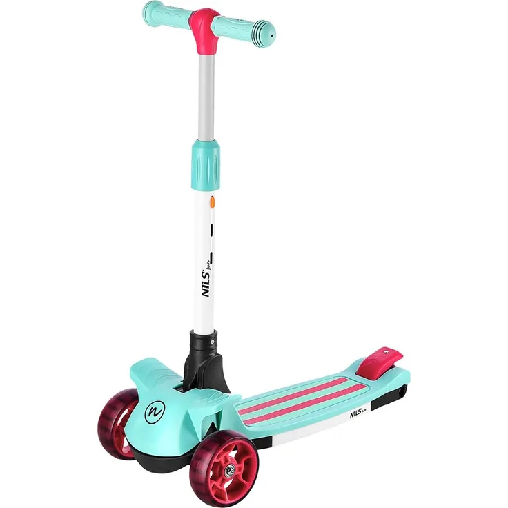 NILS Fun HLB10 Led Mint Kinderroller mit leuchtender Plattform und verstellbarem Lenkrad