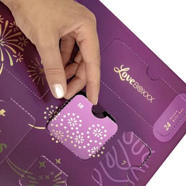 LoveBoxxx First Sparks Adventskalender, limitierte Edition in Lila und Gold mit aufregenden Toys und Spielen – Bild 4