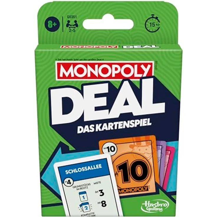 Monopoly Deal Kartenspiel - Schnelles und strategisches Spiel in nur 15 Minuten, ideal für Familien – Bild 1