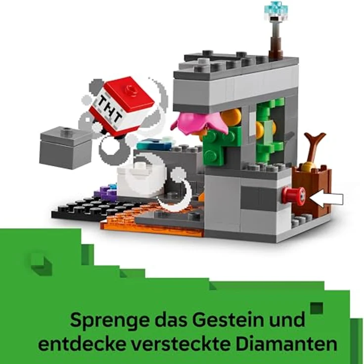 LEGO Minecraft 21274 Begegnung mit dem Wächter, Bausatz mit 238 Teilen, actionreiche Spielszene mit beweglichem Wächter und TNT-Funktion, mehrfarbig – Bild 3