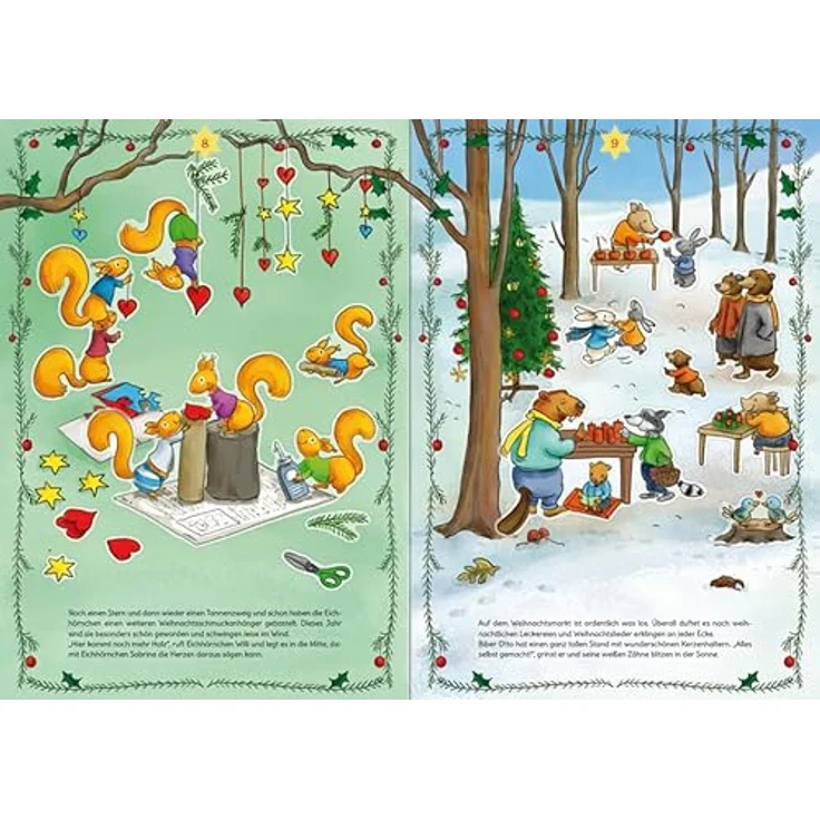 Sonstige Verlage Mein Sticker-Adventskalender, für Kinder ab 3 Jahren, über 300 Sticker und 24 Weihnachtsszenen – Bild 6