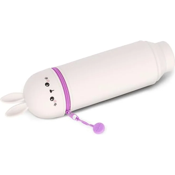 LEGAMI 2-in-1 Weiche Silikontasche Bunny Schultasche, Tischstifthalter, Reißverschluss, H 18,5 cm, Buntstifte Marker Schreibzeug Federmäppchen Silikon – Bild 4