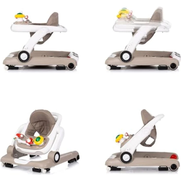 Chipolino Lauflernhilfe Little Explorer 4 in 1, Lauflernwagen mit Musikfunktion, höhenverstellbar, beige – Bild 4
