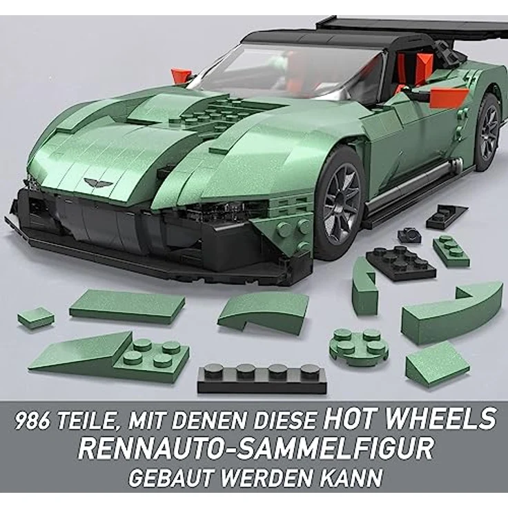 MEGA Hot Wheels Aston Martin Vulcan - Großes Bauspielzeug im Maßstab 1:18 mit 986 Teilen für Fans und Sammler, Die-Cast-Modell für Erwachsene, HMY97 – Bild 3