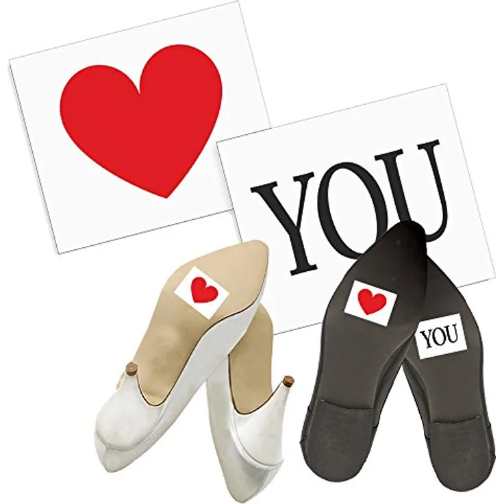 Schuhaufkleber "Love You" Hochzeit Deko Sticker Aufkleber