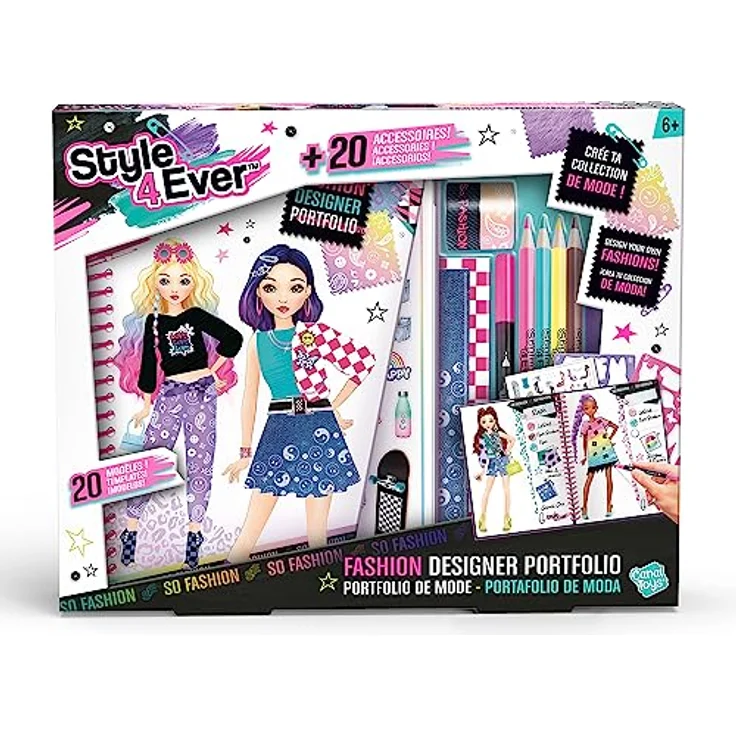 Canal Toys Kreativset Style 4 Ever, Fashion Designer Set mit Stoffen, Schablonen und Stiften – Bild 2