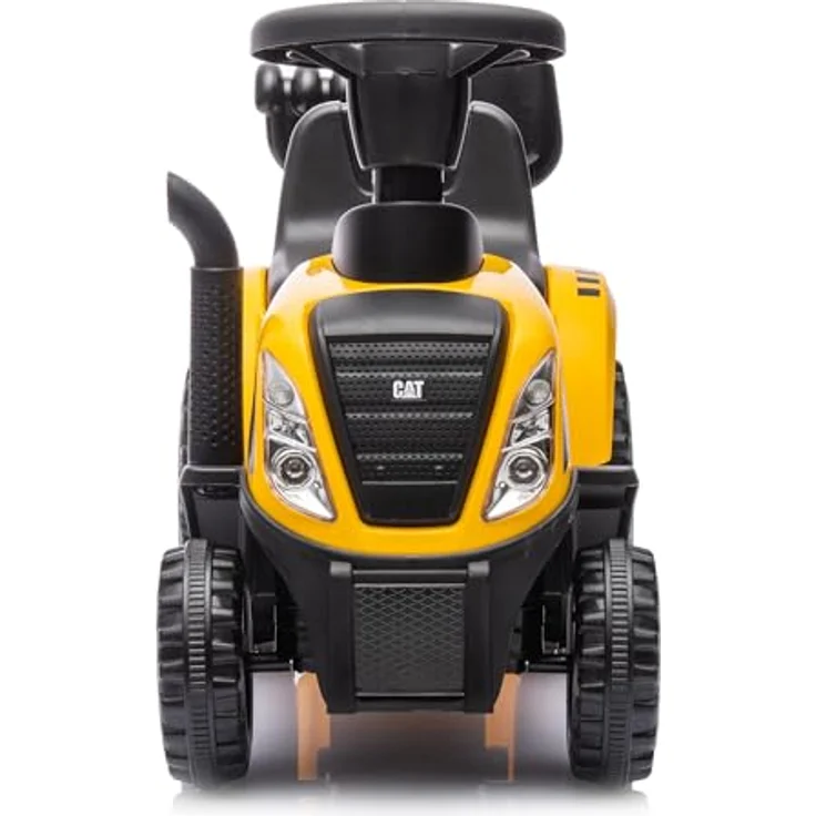 Lemodo Rutschauto Traktor CAT gelb, Kindertraktor mit Anhänger, Schaufel & Rechen, Licht & Sound, für Kinder von 1–3 Jahren – Bild 4