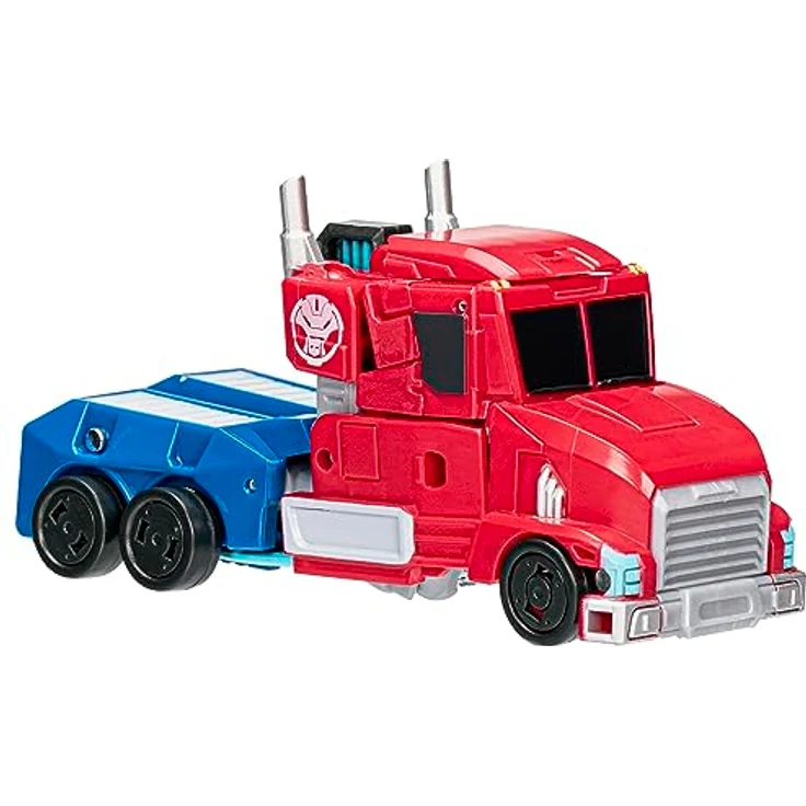 Transformers EarthSpark Deluxe-Klasse Optimus Prime Action-Figur, 12,5 cm, 2-in-1 Spielzeug mit Verwandlung in Truck, inkl. Kanonen-Blaster und Axt, für Kinder ab 6 Jahren – Bild 3