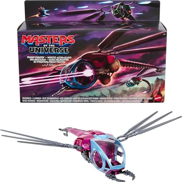 Mattel Masters of The Universe Fright Fighter Origins Skeletor, Fahrzeug mit beweglichen Flügeln und Klauen, kompatibel mit 14 cm Figuren – Bild 1