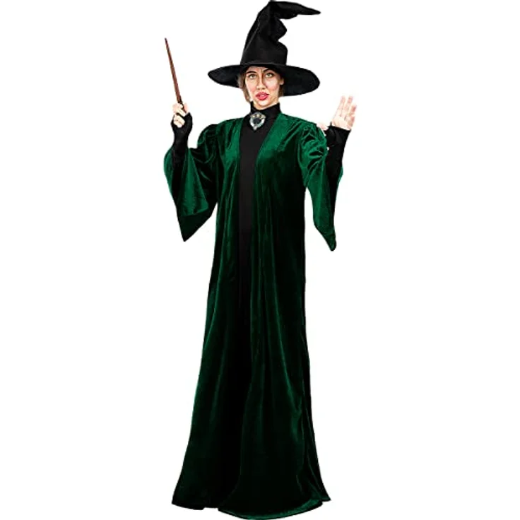 Funidelia Minerva McGonagall Kostüm Harry Potter für Damen, Dunkelgrün, Größe S-M, mit Kleid, Tunika und Hut, 100% Polyester, offiziell lizenziert – Bild 3