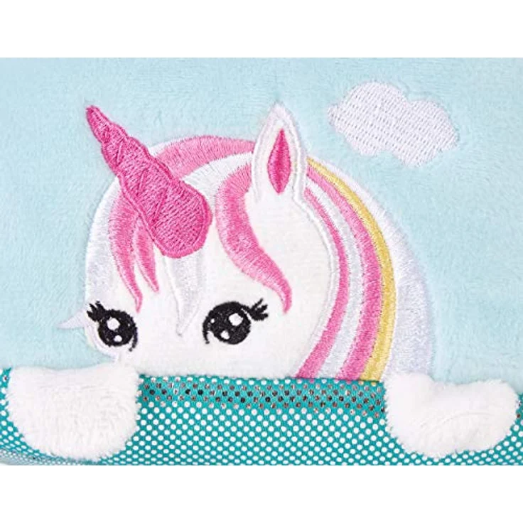 BRUBAKER Einhorn Tasche Weiß - 20 cm Plüschtier in Handtasche Kuscheltier - Mint Blau – Bild 5