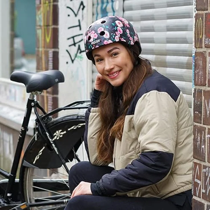 Melon Unisex Erwachsene Urban Active-Rose Garden M-L (Matte) Fahrradhelm mit Coolmax Polster und Fidlock Magnetverschluss – Bild 2