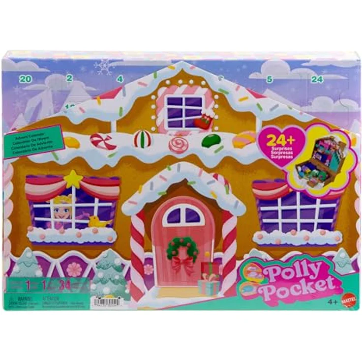 Polly Pocket Spielzeug-Adventskalender, Lebkuchenhaus mit 24 Überraschungsgeschenken und Minipuppe, für Kinder ab 4 Jahren – Bild 8