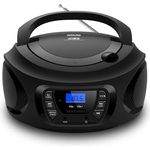 Silva Schneider PCD 25.1 – Tragbarer CD-Player mit UKW-PLL Radio, 30 Senderspeicher, AUX-In & Kopfhöreranschluss – Schwarz