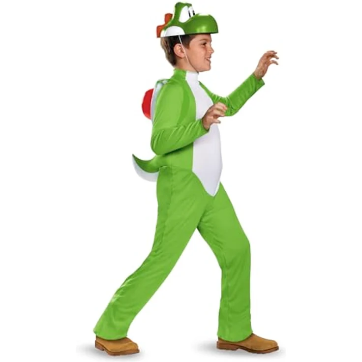 Disguise Yoshi Deluxe Kinderkostüm, grüner Overall mit aufblasbarem roten Panzer und Kopfbedeckung, 116 cm – Bild 5