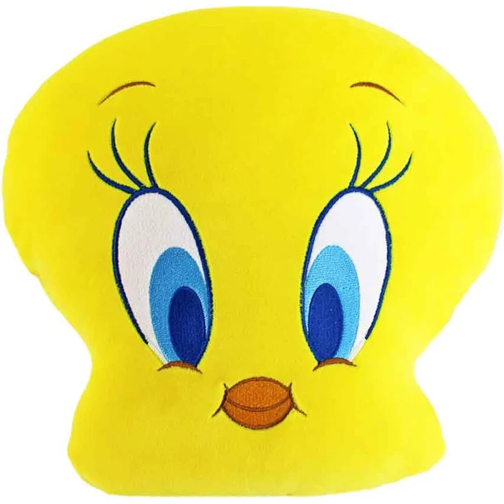 Play by Play Looney Tunes Tweety Plüschkissen, 28x30cm, aus 100% recyceltem Material, Kopf-Design