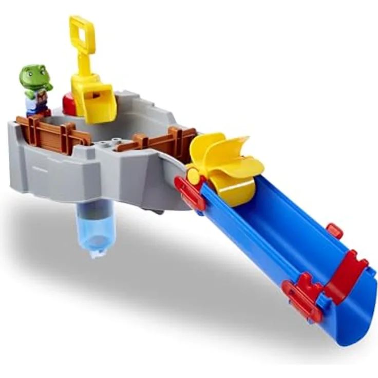 AquaPlay Sploshy Mountain Badewannenspielzeug - Interaktive Wasserbahn mit Pumpe, Stausee & Boot - Inkl. Saugnäpfe - Für Kinder ab 1,5 Jahre - Made in Germany - UV-beständiger Kunststoff, bunt