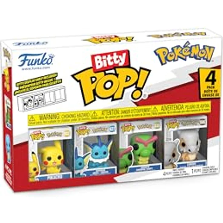 Funko Bitty Pop! Pokemon - Pikachu Sammelfiguren 4PK mit 0.9 Inch (2.2 cm) Mini-Figur und Überraschungsgeschenk, ideal für Partytüten und besondere Anlässe – Bild 1