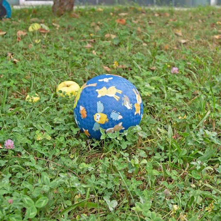 Sigikid Spielball Wald, Kautschukball mit Waldtieren, Durchmesser 17 cm, dunkelblau – Bild 5