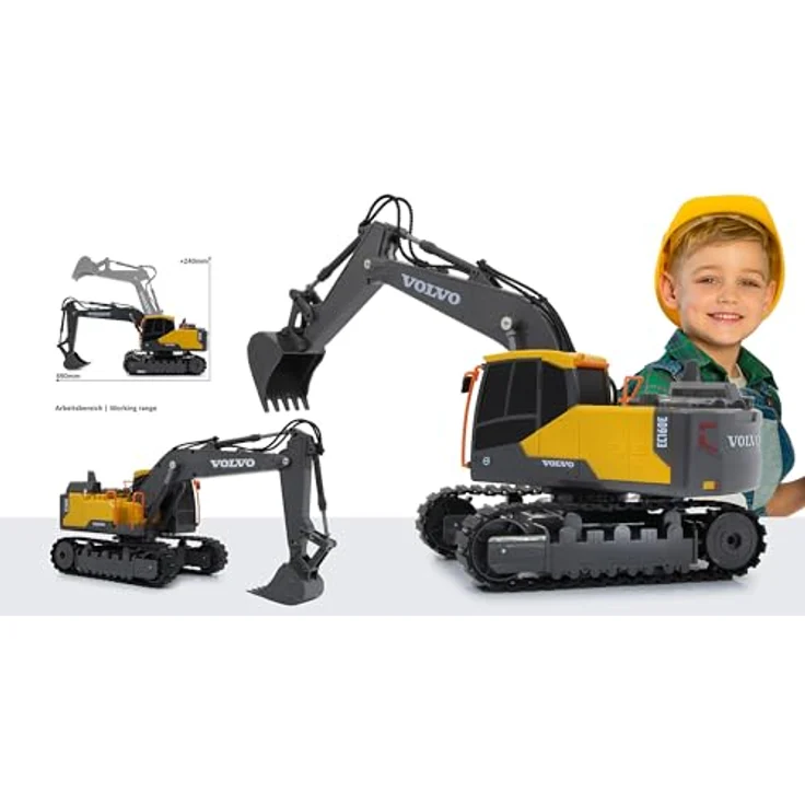 JAMARA Bagger Volvo EC160E 1:26 2,4GHz - 2,4GHz für Mehrspielerbetrieb, Offiziell lizenziert, Raupenantrieb, ferngesteuert – Bild 2