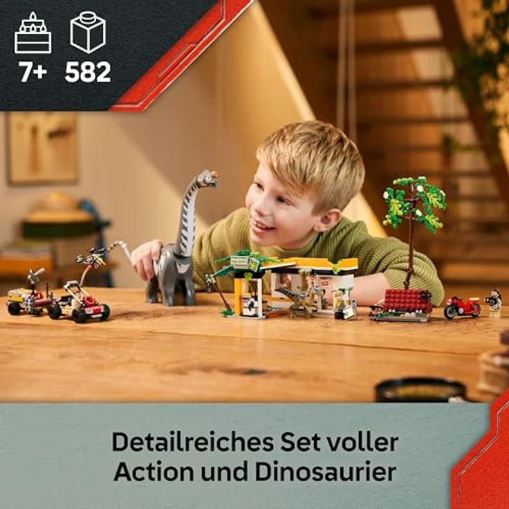 LEGO Jurassic World 76973, Raptor & Titanosaurus Set mit 582 Teilen, für Kinder ab 7 Jahren, inkl. Mini-Figuren und Fahrzeug – Bild 2
