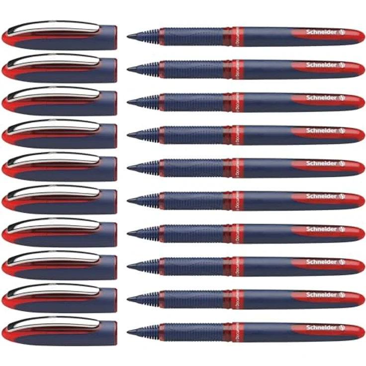 Schneider Tintenroller One Business, 10 Stück, rot, Ultra-Smooth-Spitze, dokumentenecht, ergonomische Oberfläche – Bild 1