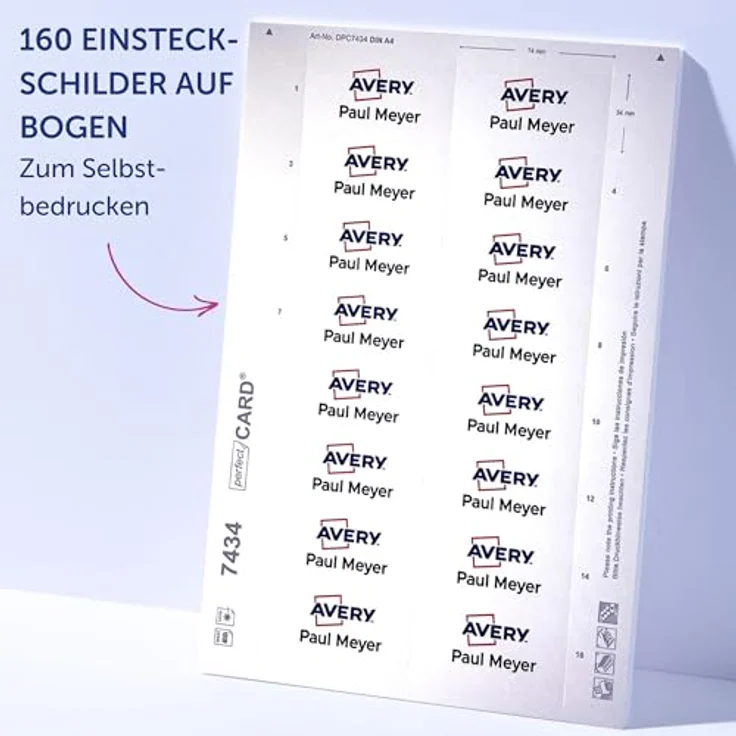AVERY Zweckform Namensetiketten, 160 Stück, weiß, 74,0 x 34,0 mm, bedruckbar mit InkJet und Laser, ablösbar – Bild 4