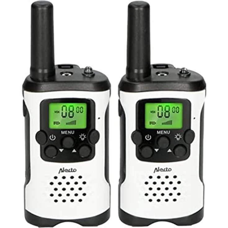 Alecto FR-175 Walkie Talkie für Erwachsene und Kinder - 7km Reichweite - 8 Kanäle - 38 CTTCSS-Codes - VOX - integrierte Taschenlampe - 2,5mm Anschluss - weiß – Bild 1