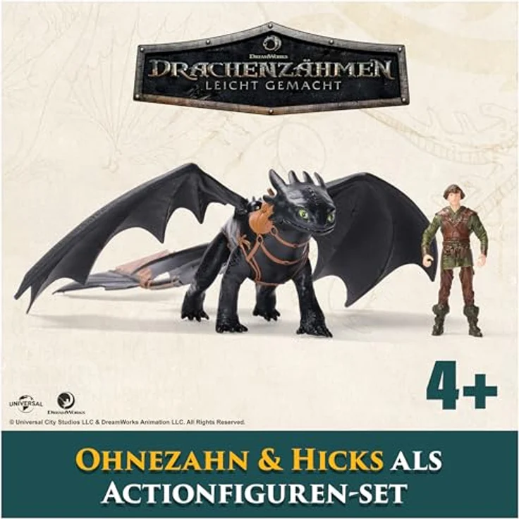 Spin Master Jak vycviit draka, Drachen- und Wikinger-Actionfiguren-Set mit 33 cm Ohnezahn und 7,5 cm Hicks, authentisches Filmdesign, bewegliche Gliedmaßen, perfekt für kreatives Spiel – Bild 3