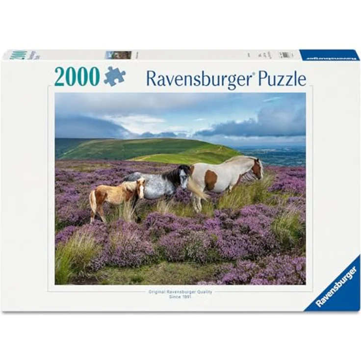Ravensburger Puzzle 12001751 - Wildpferde in der Heide - 2000 Teile, reflexfreies Bild, knickstabile Teile, ab 14 Jahren – Bild 1
