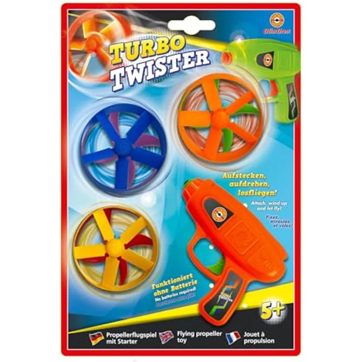 Paul Günther 1687 - Propeller-Spiel Turbo Twister, Turboblaster-Startpistole, für Kinder ab 5 Jahren, inkl. 6 Rotoren zum verschießen, Rotor ca. Ø 6,5 cm – Bild 4