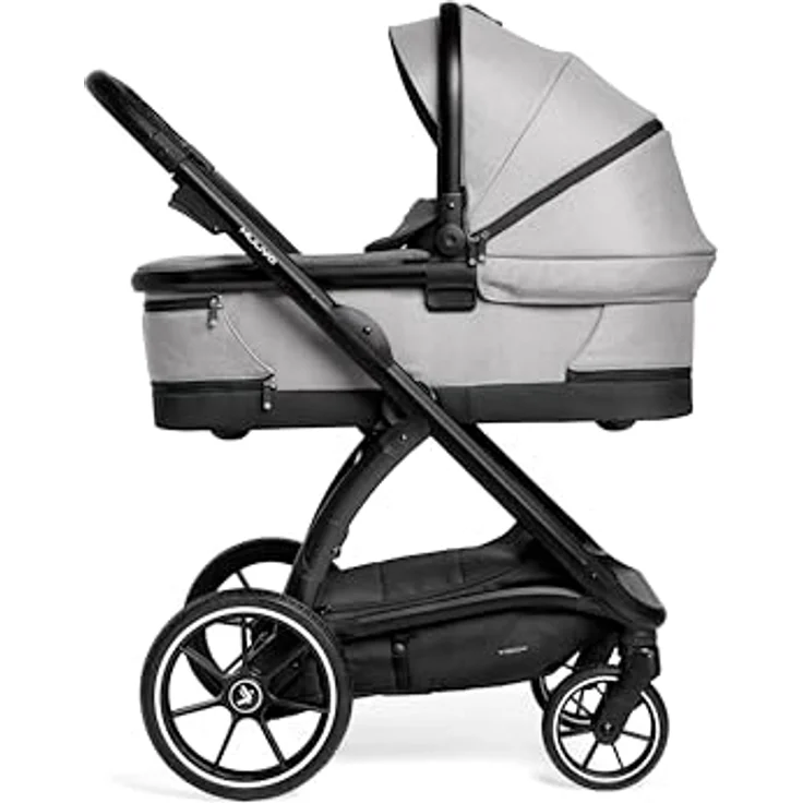 Muuvo Trick 2in1 Kombi Kinderwagen SET, flach zusammenklappbar, mit 3D-Airflow-Belüftung und integriertem Moskitonetz, Steel Grey – Bild 1