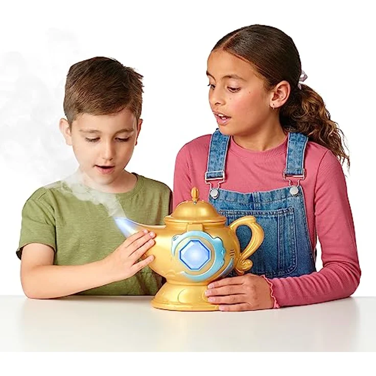 Magic Mixies Magische Wunderlampe mit 20 cm großem interaktivem blauem Mixie-Plüschtier und echtem Nebel. Mit über 60 Geräuschen und Reaktionen, Medium – Bild 2