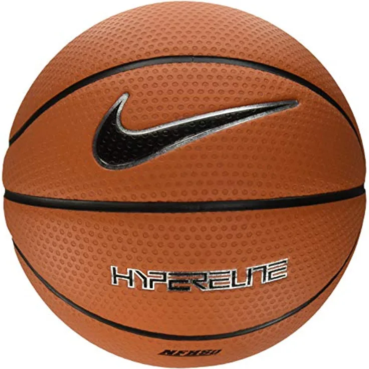 Nike Erwachsene Hyper Elite 8P Basketball, Amber/Black/Metallic Silver, 7