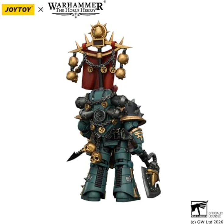 JOYTOY Warhammer The Horus Heresy Actionfigur Sons of Horus Vheren Ashurhaddon, 13 cm, detailreich und voll beweglich mit Axe Serpentis – Bild 4